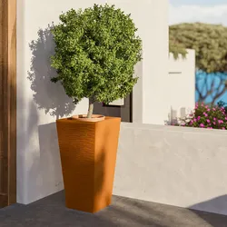 Portavaso da esterno rustico 66 h cm in polietilene ocra - Allicy