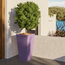 Portavaso da esterno rustico 66 h cm in polietilene glicine - Allicy