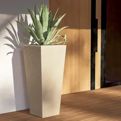 Portavaso da esterno rustico 90 h cm in polietilene crema - Allicy