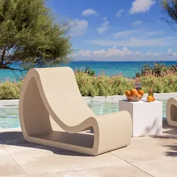 Poltrona design da esterno in polietilene crema - Flamink