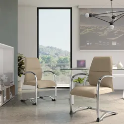 Set 2 sedie da ufficio in similpelle beige con struttura cromo - Skill