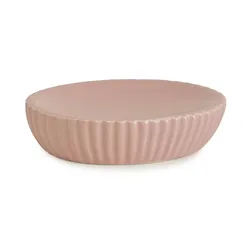 Portasapone da appoggio in ceramica rosa rigato - Marika di Gedy