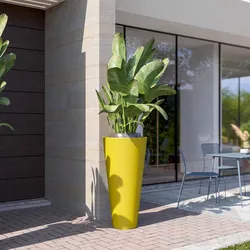 Portavaso da esterno 110 h cm in polietilene giallo - Castol