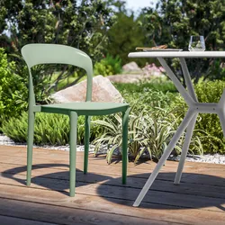 Sedia da giardino impilabile in polipropilene verde giada - Valda