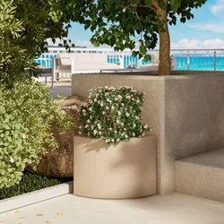 Vaso angolare tutta capienza 45x45 h cm in polietilene crema - Gilha