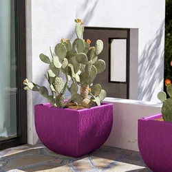 Vaso rustico da esterno 65x65 cm in polietilene viola - Therra