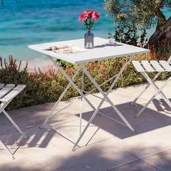 Tavolo da giardino pieghevole 70x70 cm in metallo bianco - Atelier