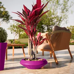 Vaso da esterno rustico rotondo 49 cm in polietilene viola - Solyta