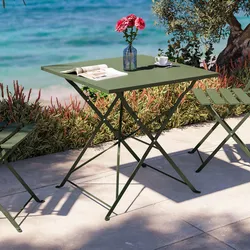 Tavolo da giardino pieghevole 70x70 cm in metallo verde salvia - Atelier