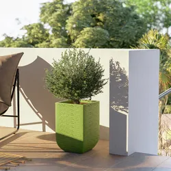 Vaso da esterno rustico 29x29 cm tutta capienza in polietilene verde kiwi - Ludovico