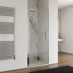 Box doccia nicchia 80 cm battente con vetro trasparente e profilo cromo 195h - Nilo