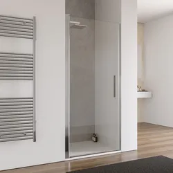 Box doccia nicchia 90 cm battente con vetro trasparente e profilo cromo 195h - Nilo