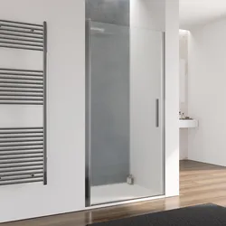 Box doccia nicchia 100 cm battente con vetro opaco e profilo cromo 195h - Nilo