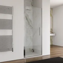 Box doccia nicchia 80 cm battente con vetro opaco e profilo cromo 195h - Nilo