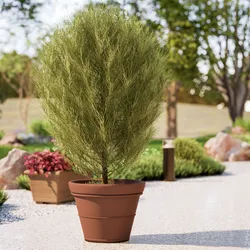 Vaso liscio rotondo 55 cm in polietilene terracotta - Bodeja
