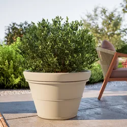 Vaso liscio rotondo 65 cm in polietilene crema - Bodeja