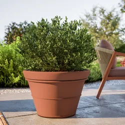 Vaso liscio rotondo 65 cm in polietilene terracotta - Bodeja