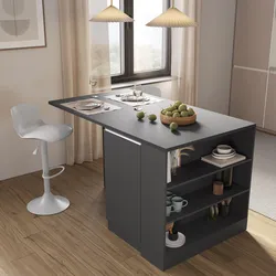 Isola 160x90h cm con vani a giorno e 2 ante con soft close antracite e grigio report - Maira