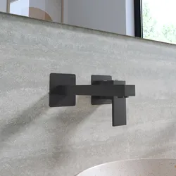 Miscelatore lavabo a muro in ottone nero spazzolato - Tiamat