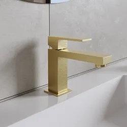 Miscelatore lavabo in ottone oro spazzolato - Tiamat
