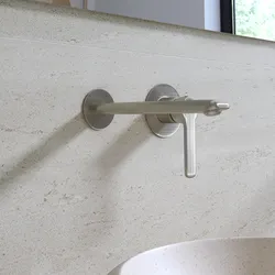 Miscelatore lavabo a muro in ottone spazzolato - Tila