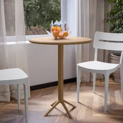 Tavolo da pranzo rotondo 60 cm cappuccino in polipropilene - Sonny