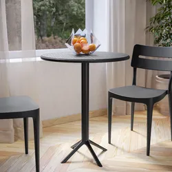 Tavolo da pranzo rotondo 60 cm nero in polipropilene - Sonny