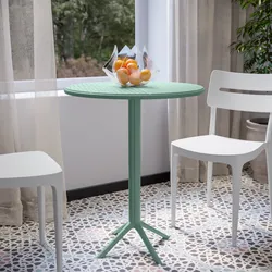 Tavolo da pranzo rotondo 60 cm verde giada in polipropilene - Sonny
