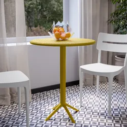 Tavolo da pranzo rotondo 60 cm senape in polipropilene - Sonny
