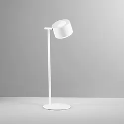 Lampada da tavolo 37 h cm in metallo bianco con testa calamitata
