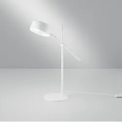 Lampada da tavolo 59h cm in metallo bianco con punto luce orientabile