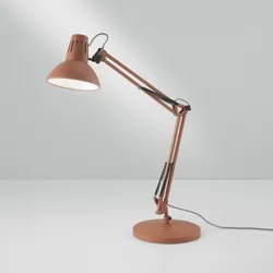 Lampada da tavolo regolabile 74 h cm in metallo arancione