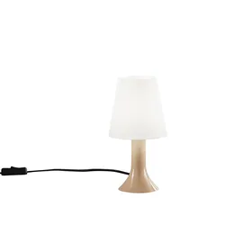 Lampada da tavolo 24,5 h cm in policarbonato tortora con paralume bianco