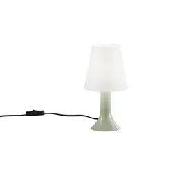 Lampada da tavolo 24,5 h cm in policarbonato verde con paralume bianco