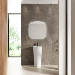 Lavabo freestanding Ø 40 cm monoforo in ceramica bianco lucido - Frost