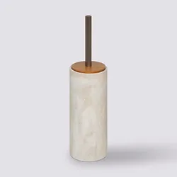 Portascopino d'appoggio effetto marmo e legno - Marble