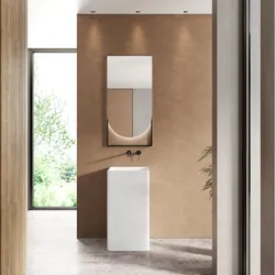Lavabo freestanding 46,5x87h cm in ceramica bianco lucido - Frost