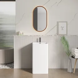 Lavabo freestanding quadrato 87h cm bianco con troppopieno - Frost