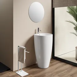 Lavabo freestanding 50x85h cm bianco con troppopieno - Frost