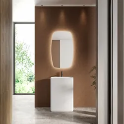 Lavabo freestanding 58x85,5 h cm bianco con troppopieno - Frost