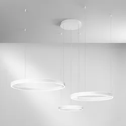 Lampada LED sospesa 120x150 h cm in metallo bianco