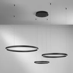 Lampada LED sospesa 120x150 h cm in metallo nero