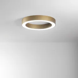 Plafoniera LED rotonda 60 cm in metallo oro con diffusore in acrilico