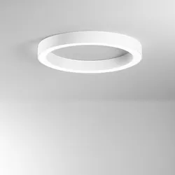 Plafoniera LED rotonda 80 cm in metallo bianco con diffusore in acrilico