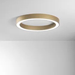 Plafoniera LED rotonda 80 cm in metallo oro con diffusore in acrilico
