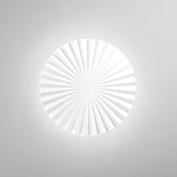 Plafoniera LED rotonda 50 cm in metallo bianco plissettato