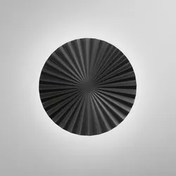 Plafoniera LED rotonda 50 cm in metallo nero plissettato