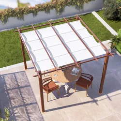 Gazebo da esterno 3x3 m in alluminio effetto corten e telo bianco - Norris