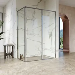 Box doccia 80X140 cm scorrevole vetro anticalcare trasparente e profilo Acciaio inox 200h - Altair