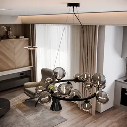 Lampada sospesa rotonda 82 cm in metallo nero con diffusori in vetro fumè